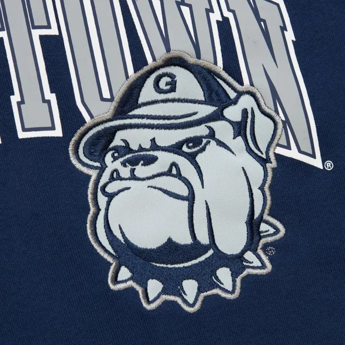 Mitchell and Ness Premium Fleece Hoodie Vintage Logo Georgetown University Men Hoodies and Sweatshirts