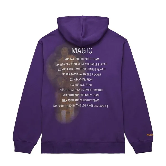 Mitchell and Ness Premium NandN Player Fleece Vintage Logo Los Angeles Lakers Ervin Johnson Men Hoodies and Sweatshirts Mitchell and Ness Premium NandN Player Fleece Vintage Logo Los Angeles Lakers Ervin Johnson Men Hoodies and Sweatshirts
