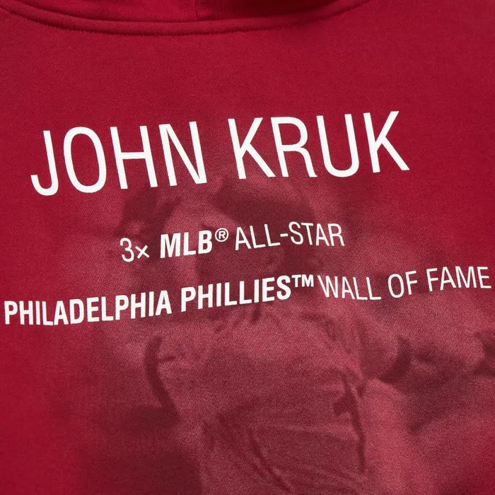 Mitchell and Ness Premium NandN Player Fleece Vintage Logo Philadelphia Phillies John Kruk Men Hoodies and Sweatshirts Mitchell and Ness Premium NandN Player Fleece Vintage Logo Philadelphia Phillies John Kruk Men Hoodies and Sweatshirts