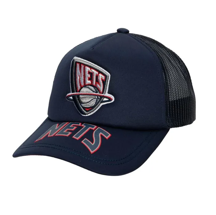 Mitchell and Ness Puff The Magic Trucker Snapback HWC New Jersey Nets Men Hats and Headwear Mitchell and Ness Puff The Magic Trucker Snapback HWC New Jersey Nets Men Hats and Headwear