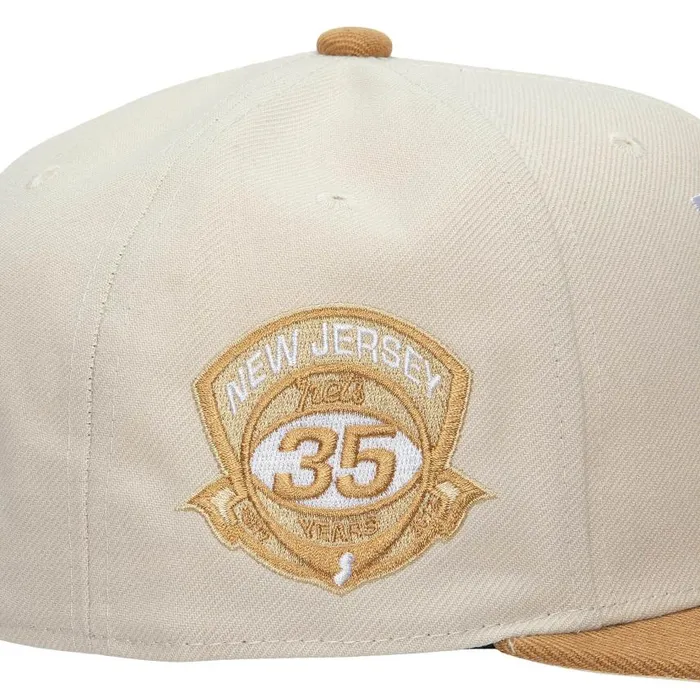 Mitchell and Ness Sandman Fitted HWC New Jersey Nets Men Hats and Headwear Mitchell and Ness Sandman Fitted HWC New Jersey Nets Men Hats and Headwear