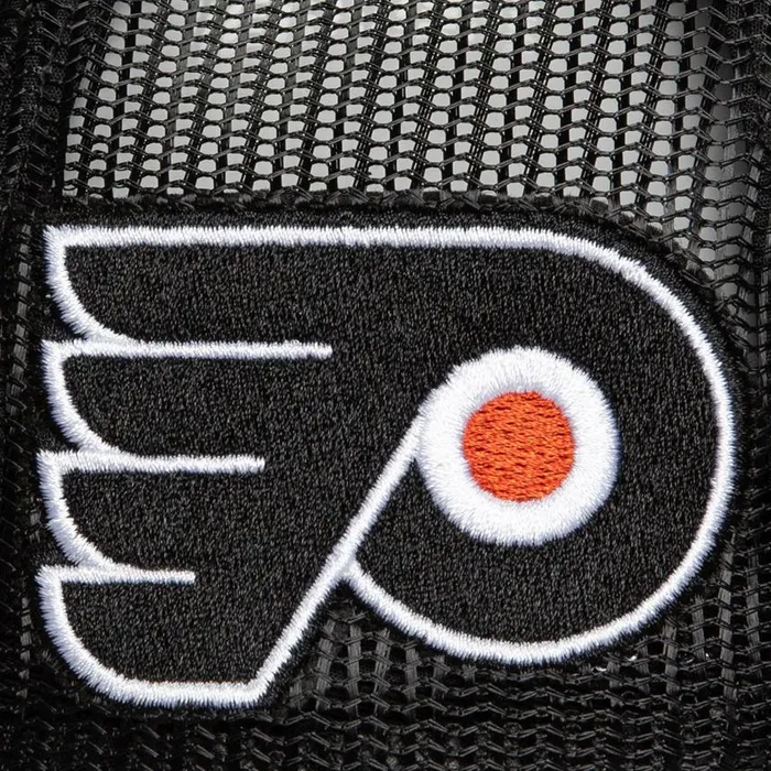 Mitchell and Ness Script Trucker Philadelphia Flyers Men Hats and Headwear Mitchell and Ness Script Trucker Philadelphia Flyers Men Hats and Headwear