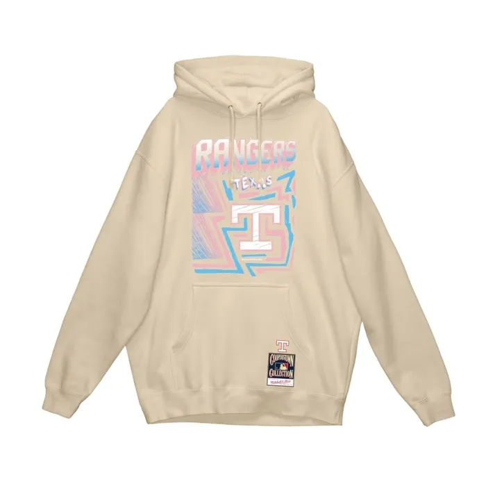 Mitchell and Ness Sidewalk Sketch Hoodie Texas Rangers Men Hoodies and Sweatshirts