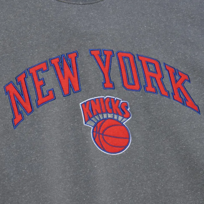 Mitchell and Ness Snow Washed Fleece Crew New York Knicks Men Hoodies and Sweatshirts Mitchell and Ness Snow Washed Fleece Crew New York Knicks Men Hoodies and Sweatshirts