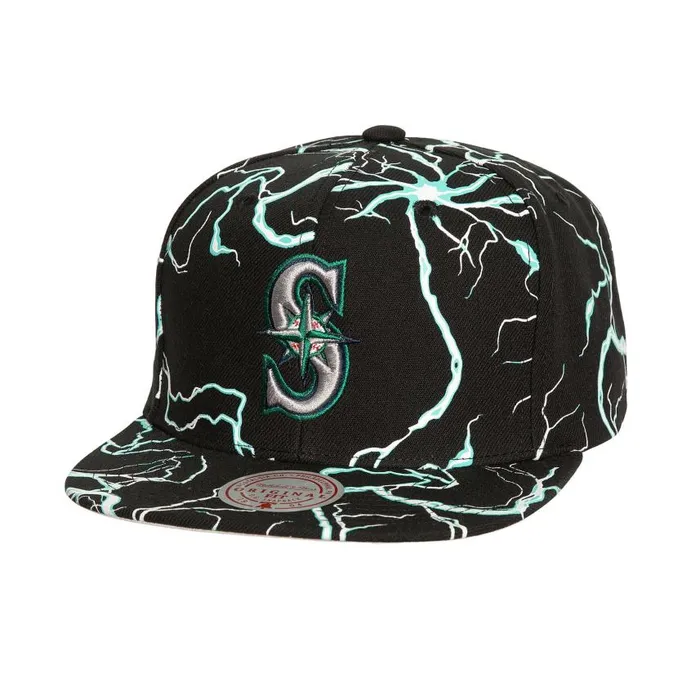 Mitchell and Ness Storm Season Snapback Coop Seattle Mariners Men Hats and Headwear Mitchell and Ness Storm Season Snapback Coop Seattle Mariners Men Hats and Headwear