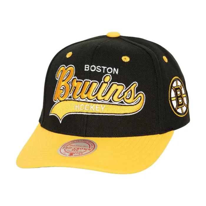 Mitchell and Ness Tailsweep 20 Pro Snapback Boston Bruins Men Hats and Headwear Mitchell and Ness Tailsweep 20 Pro Snapback Boston Bruins Men Hats and Headwear