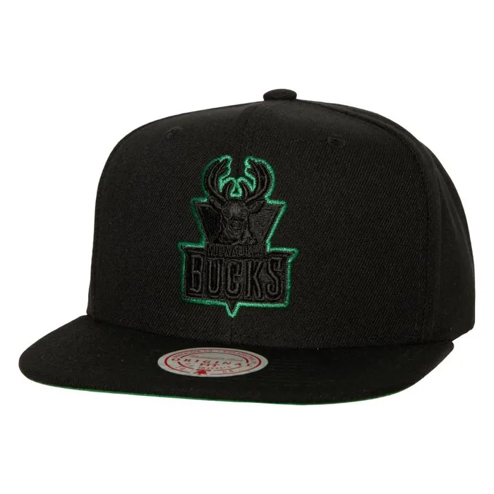 Mitchell and Ness TC Bottoms Snapback HWC Milwaukee Bucks Men Hats and Headwear Mitchell and Ness TC Bottoms Snapback HWC Milwaukee Bucks Men Hats and Headwear