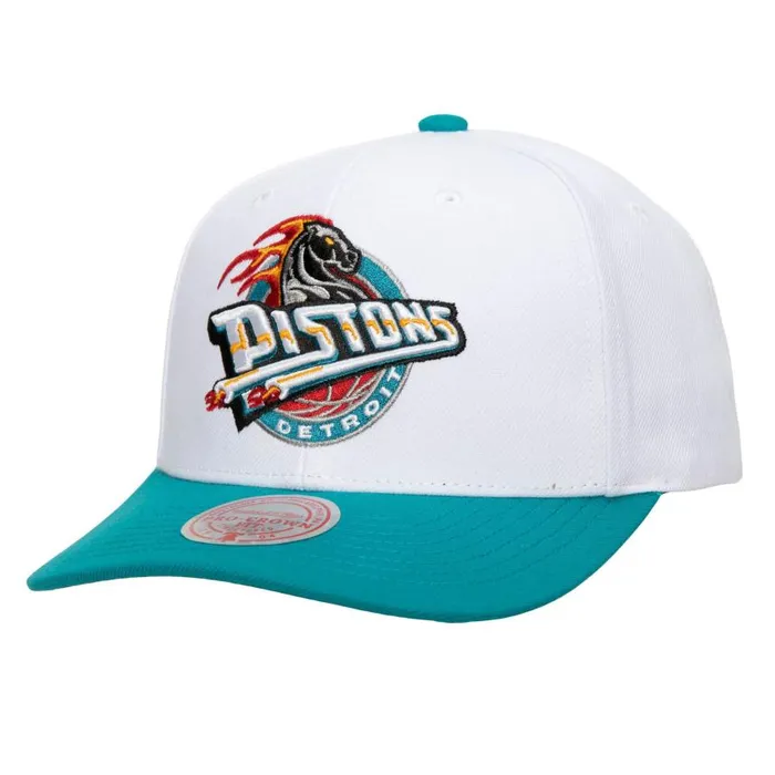 Mitchell and Ness Team 2 Tone 20 Pro Snapback HWC Detroit Pistons Men Hats and Headwear Mitchell and Ness Team 2 Tone 20 Pro Snapback HWC Detroit Pistons Men Hats and Headwear