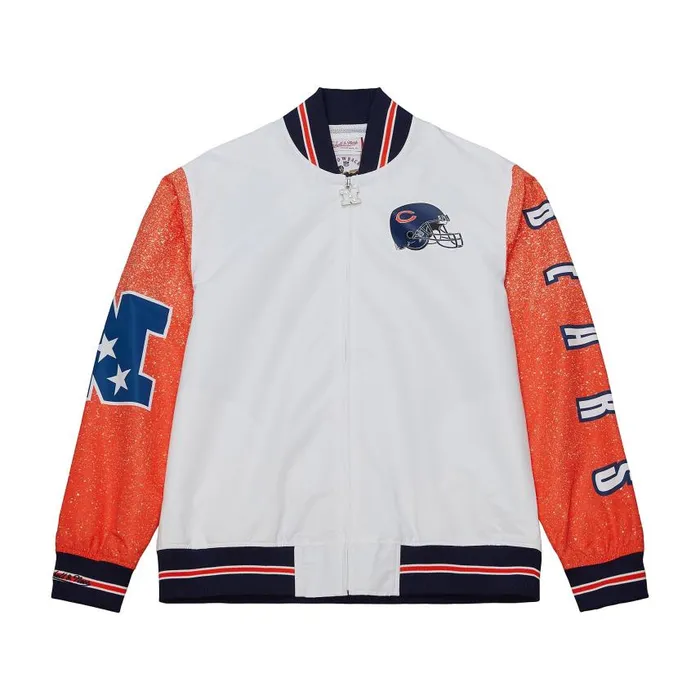 Mitchell and Ness Team Burst Warm Up Jacket Chicago Bears Men Jackets and Outerwear Mitchell and Ness Team Burst Warm Up Jacket Chicago Bears Men Jackets and Outerwear