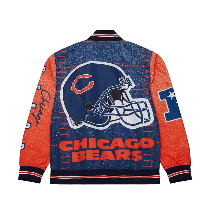 Mitchell and Ness Team Burst Warm Up Jacket Chicago Bears Men Jackets and Outerwear Mitchell and Ness Team Burst Warm Up Jacket Chicago Bears Men Jackets and Outerwear