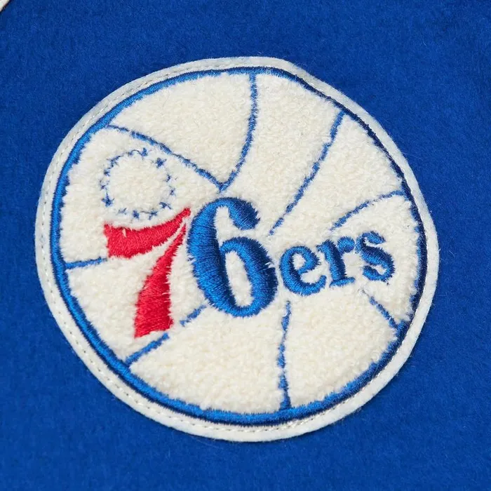 Mitchell and Ness Team Legacy Varsity Jacket Philadelphia 76ers Men Jackets and Outerwear Mitchell and Ness Team Legacy Varsity Jacket Philadelphia 76ers Men Jackets and Outerwear