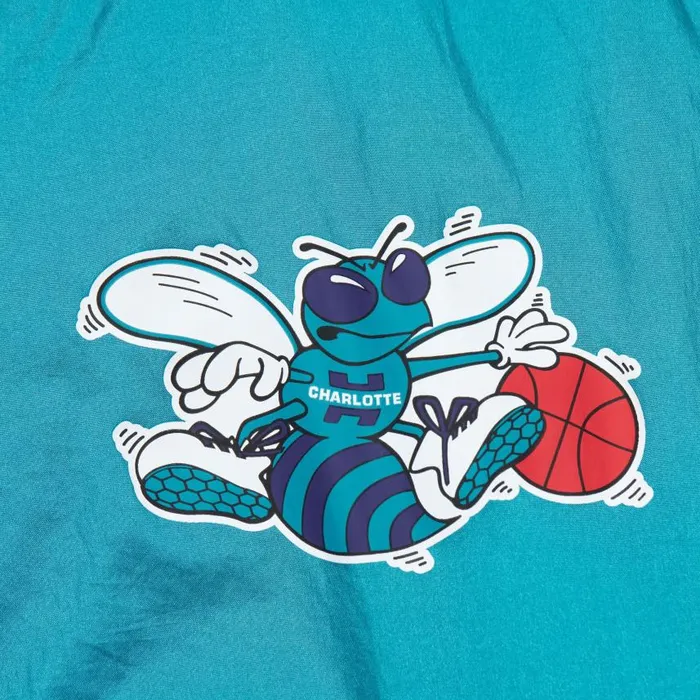 Mitchell and Ness Team OG 20 Anorak Windbreaker Vintage Logo Charlotte Hornets Men Jackets and Outerwear