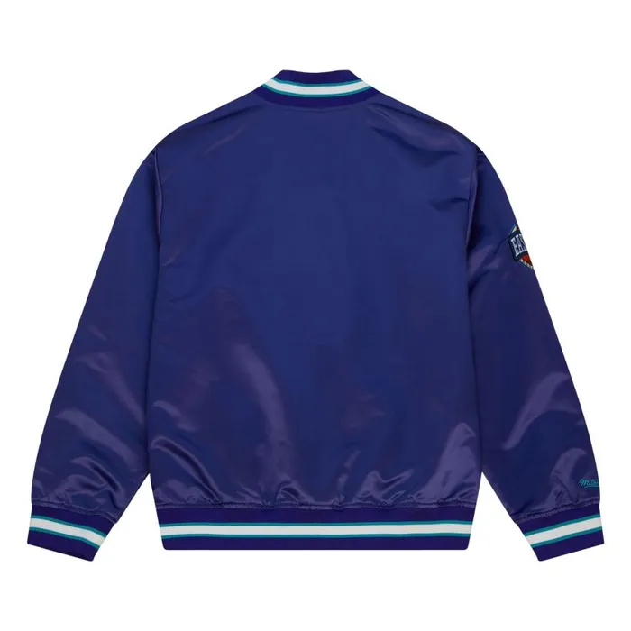 Mitchell and Ness Team OG 20 Lightweight Satin Jacket Charlotte Hornets Men Jackets and Outerwear Mitchell and Ness Team OG 20 Lightweight Satin Jacket Charlotte Hornets Men Jackets and Outerwear