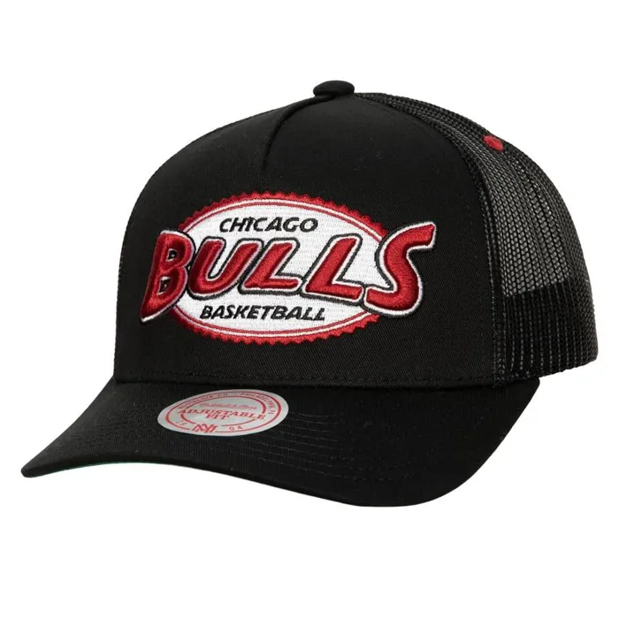 Mitchell and Ness Team Seal Trucker Snapback HWC Chicago Bulls Men Hats and Headwear Mitchell and Ness Team Seal Trucker Snapback HWC Chicago Bulls Men Hats and Headwear