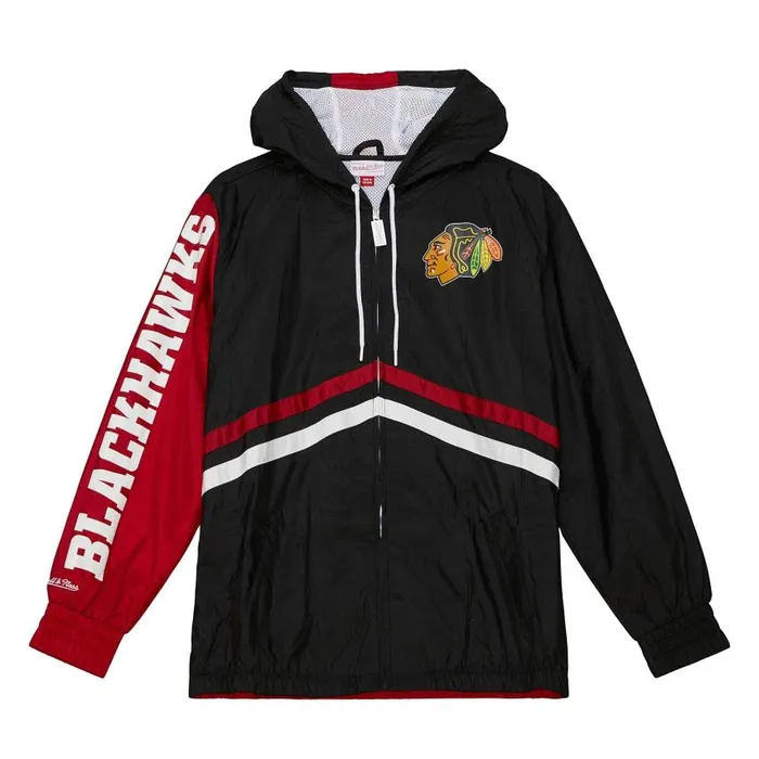 Mitchell and Ness Undeniable Full Zip Windbreaker Chicago Blackhawks Men Jackets and Outerwear Mitchell and Ness Undeniable Full Zip Windbreaker Chicago Blackhawks Men Jackets and Outerwear