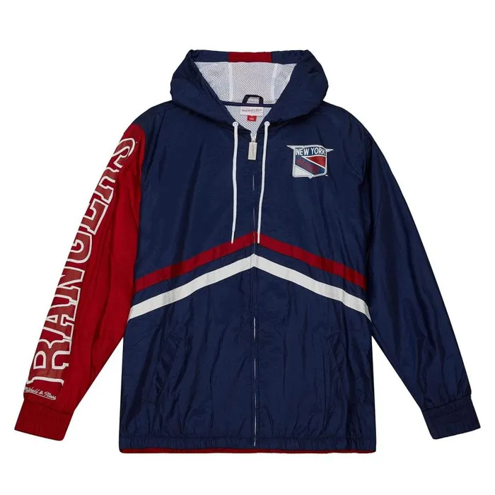 Mitchell and Ness Undeniable Full Zip Windbreaker New York Rangers Men Jackets and Outerwear Mitchell and Ness Undeniable Full Zip Windbreaker New York Rangers Men Jackets and Outerwear