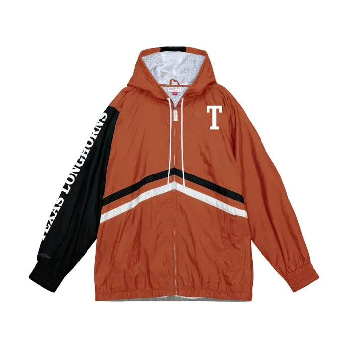 Mitchell and Ness Undeniable Full Zip Windbreaker University Of Texas At Austin Men Jackets and Outerwear Mitchell and Ness Undeniable Full Zip Windbreaker University Of Texas At Austin Men Jackets and Outerwear