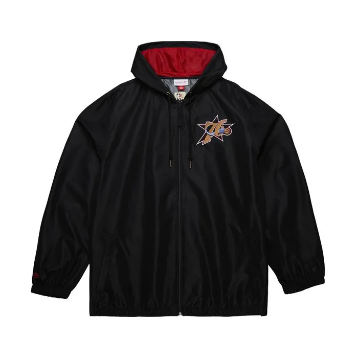 Mitchell and Ness Unlined Windbreaker Vintage Logo Philadelphia 76ers Men Jackets and Outerwear Mitchell and Ness Unlined Windbreaker Vintage Logo Philadelphia 76ers Men Jackets and Outerwear