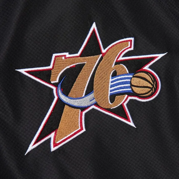 Mitchell and Ness Unlined Windbreaker Vintage Logo Philadelphia 76ers Men Jackets and Outerwear