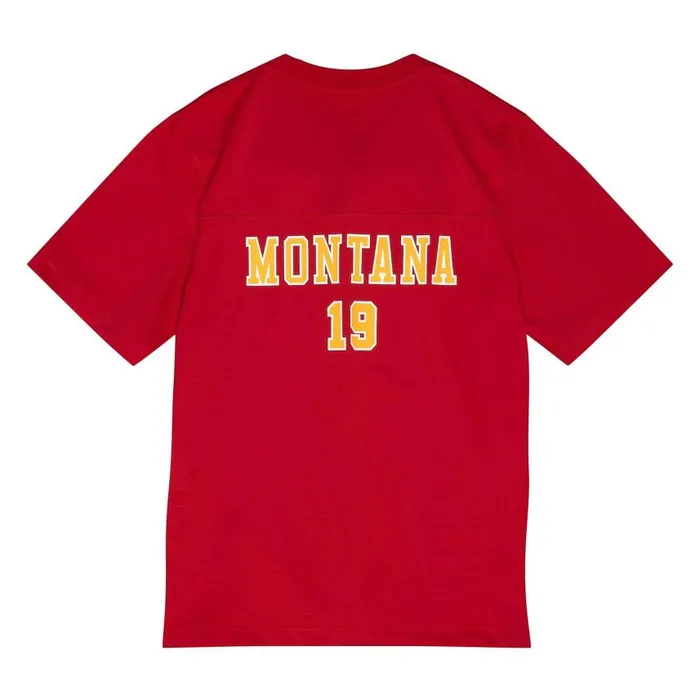 Mitchell and Ness Womens NandN Fashion Top Kansas City Chiefs Joe Montana Women TShirts and Tops