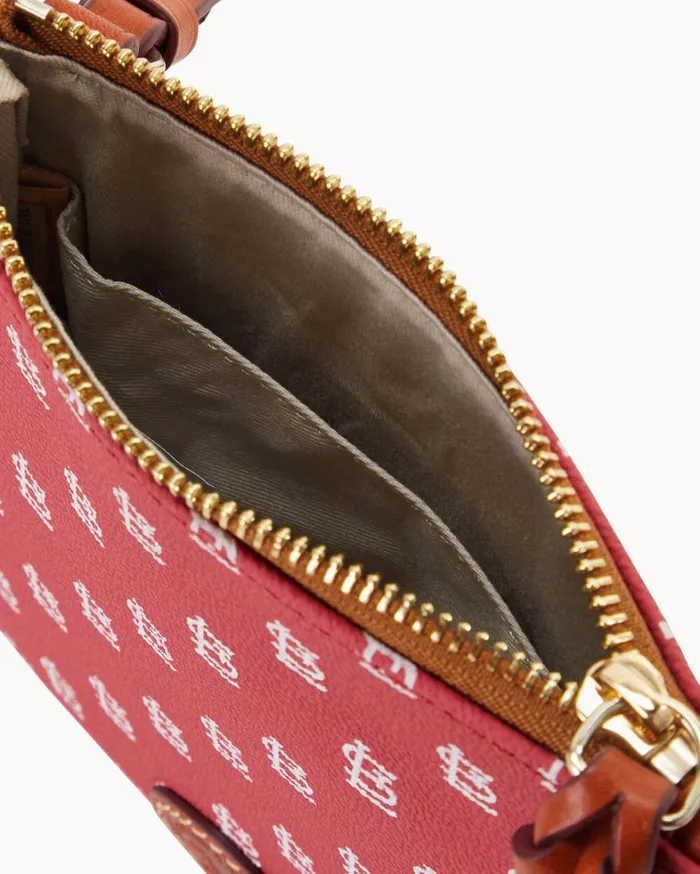 MLB Cardinals Small North South Top Zip Crossbody Cardinals Women Dooney and Bourke Crossbodies