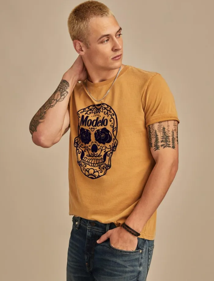 Modelo Skull Wood Thrush Men Lucky Brand Graphic Tees