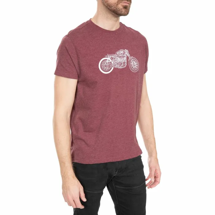 Motorbike Printed Casual TShirt Prune Marl Men Trespass TShirts