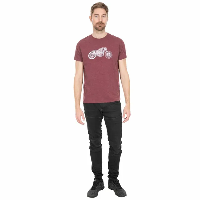 Motorbike Printed Casual TShirt Prune Marl Men Trespass TShirts
