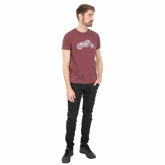 Motorbike Printed Casual TShirt Prune Marl Men Trespass TShirts