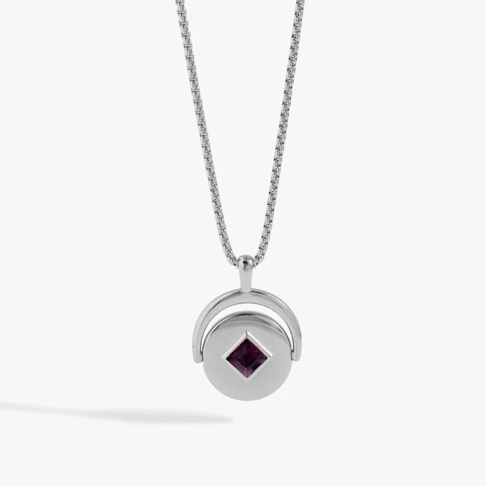 Necklaces Women Alex And Ani February Birthstone And Flower Flip Charm Necklace Stainless Steel Gold