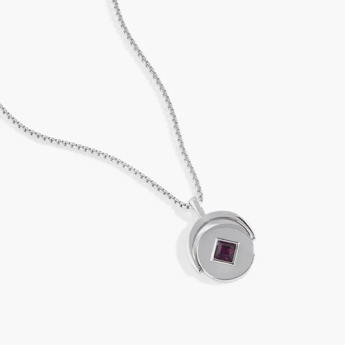 Necklaces Women Alex And Ani February Birthstone And Flower Flip Charm Necklace Stainless Steel Gold