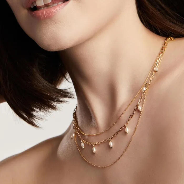 Necklaces Women Alex And Ani Pearl Tear Drop Necklace Gold