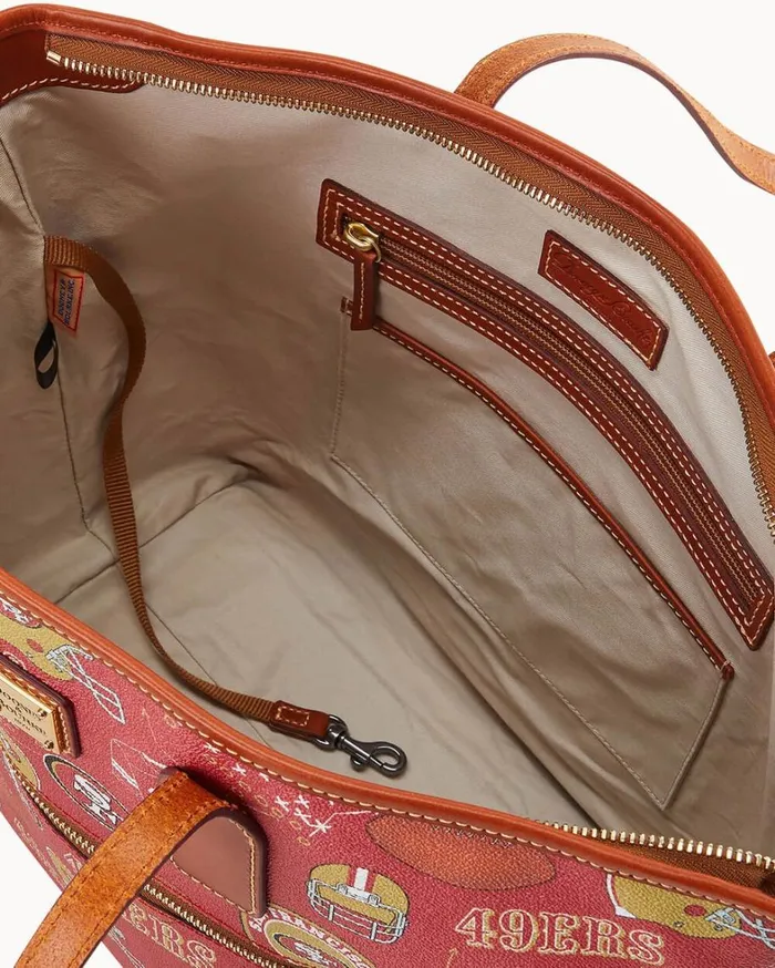 NFL 49ERS Zip Tote 49ers Women Dooney and Bourke Totes NFL 49ERS Zip Tote 49ers Women Dooney and Bourke Totes