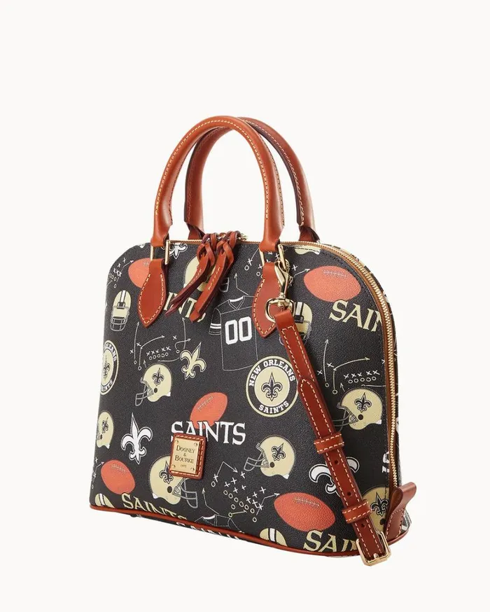 NFL Saints Zip Zip Satchel Saints Women Dooney and Bourke Satchels NFL Saints Zip Zip Satchel Saints Women Dooney and Bourke Satchels