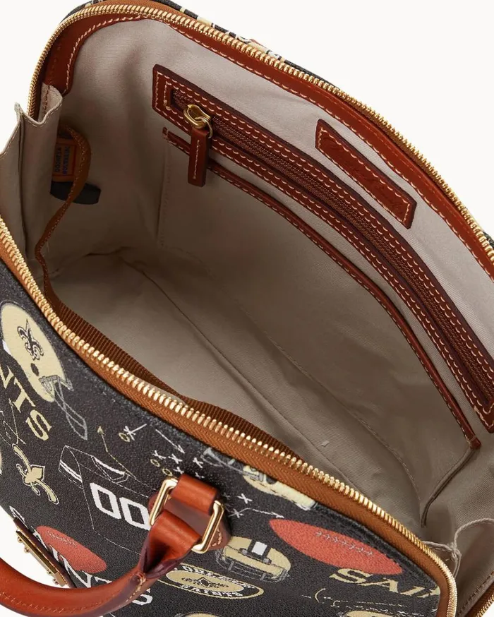 NFL Saints Zip Zip Satchel Saints Women Dooney and Bourke Satchels NFL Saints Zip Zip Satchel Saints Women Dooney and Bourke Satchels