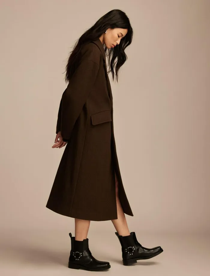 Oversized Maxi Coat Espresso Women Lucky Brand Jackets and Outerwear