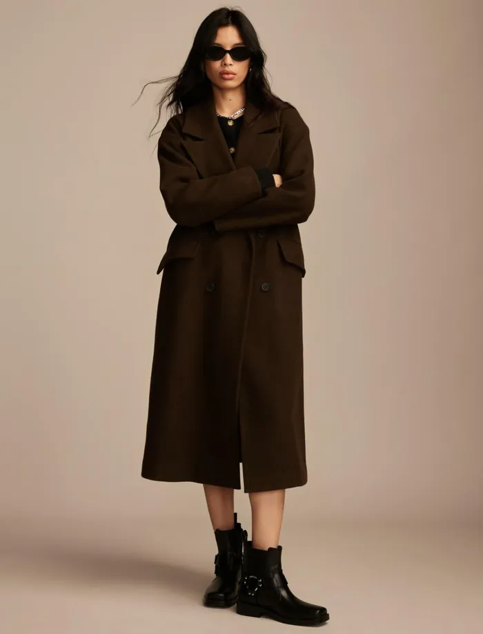 Oversized Maxi Coat Espresso Women Lucky Brand Jackets and Outerwear