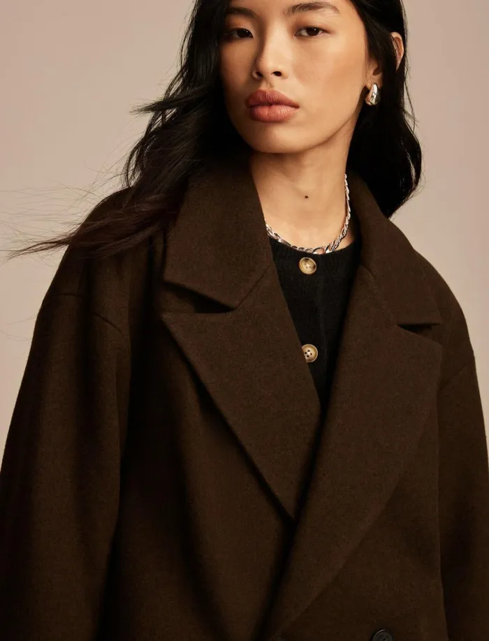 Oversized Maxi Coat Espresso Women Lucky Brand Jackets and Outerwear