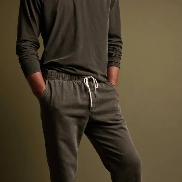 PantsDenim Men James Perse Slub Cotton Easy Pant Ammo Pigment