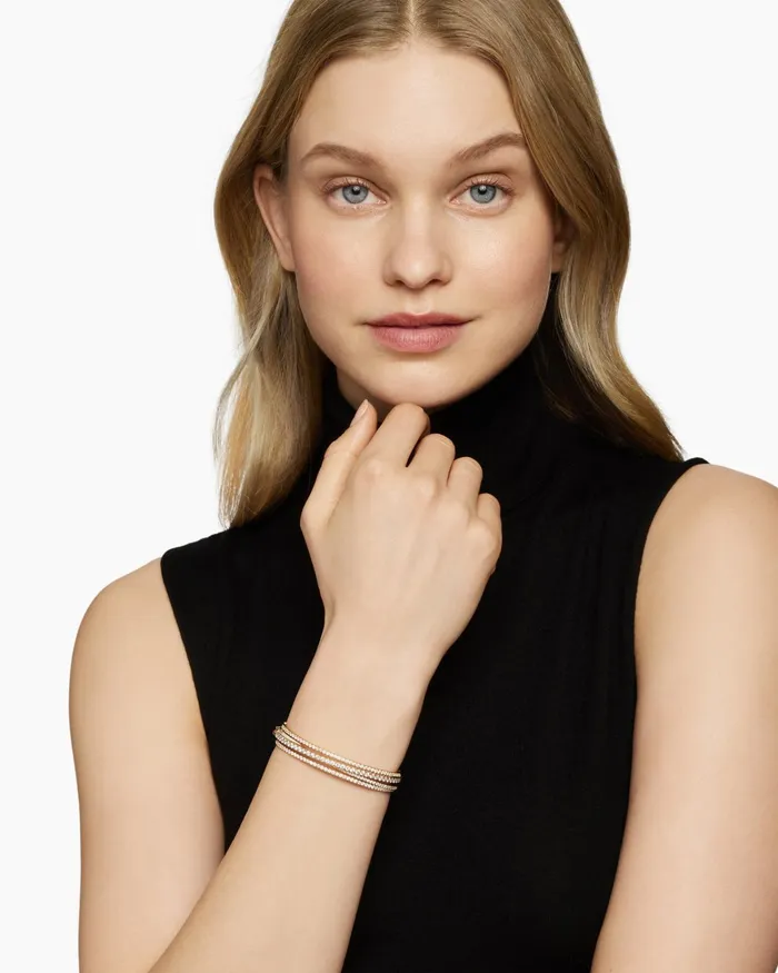 Pav Crossover Three Row Bracelet In 18K Yellow Gold With Diamonds 11mm Women David Yurman Bangle Pav Crossover Three Row Bracelet In 18K Yellow Gold With Diamonds 11mm Women David Yurman Bangle