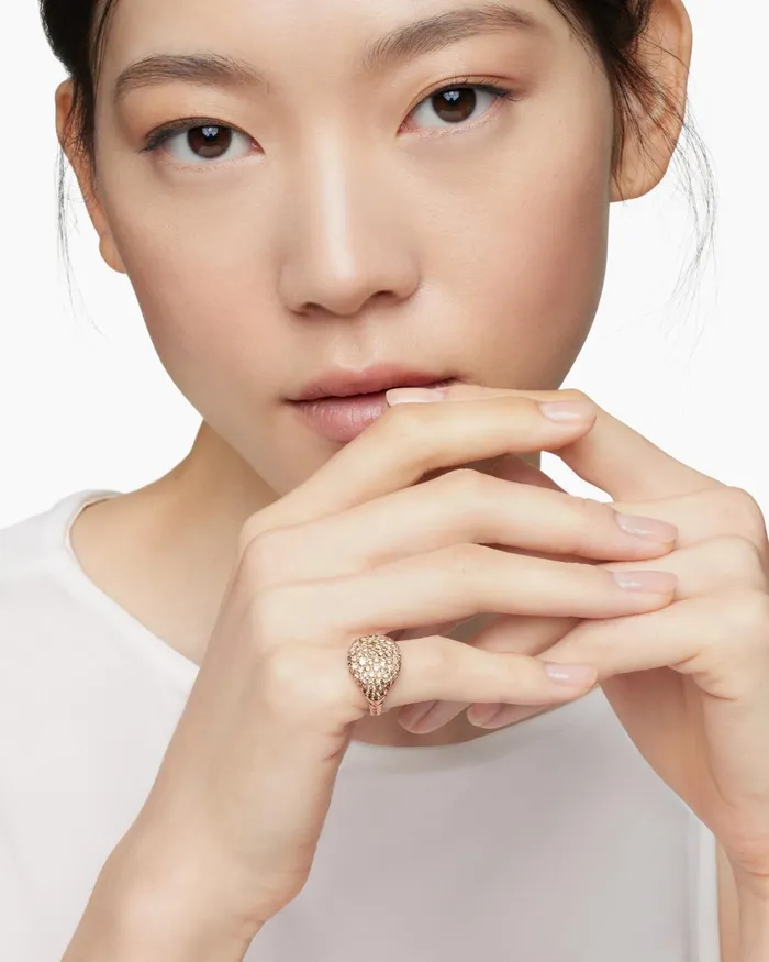 Pav Pinky Ring In 18K Rose Gold With Diamonds 13mm Women David Yurman Pinky Pav Pinky Ring In 18K Rose Gold With Diamonds 13mm Women David Yurman Pinky