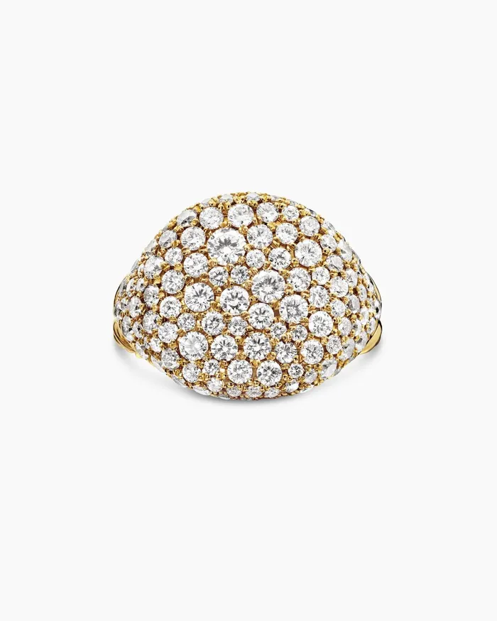 Pav Pinky Ring In 18K Yellow Gold With Diamonds 13mm Women David Yurman Pinky Pav Pinky Ring In 18K Yellow Gold With Diamonds 13mm Women David Yurman Pinky