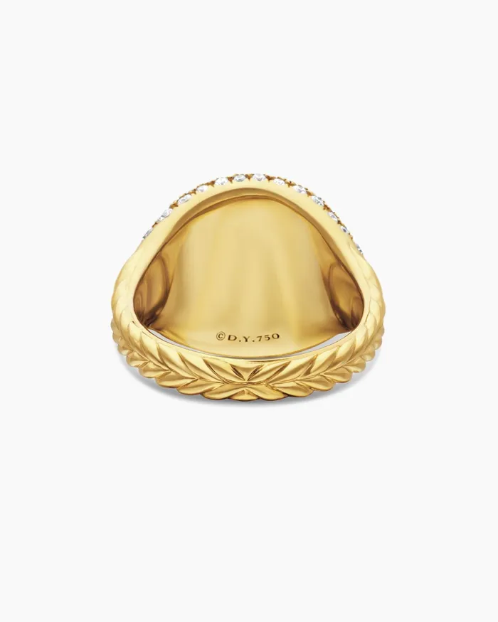 Pav Pinky Ring In 18K Yellow Gold With Diamonds 13mm Women David Yurman Pinky Pav Pinky Ring In 18K Yellow Gold With Diamonds 13mm Women David Yurman Pinky