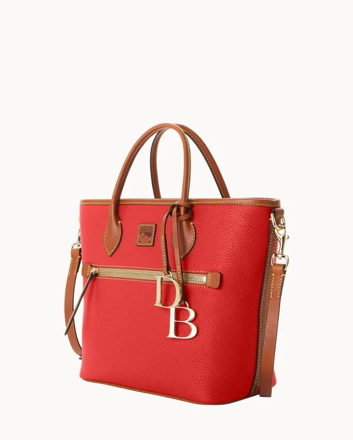 Pebble Grain Handle Tote Red Women Dooney and Bourke Totes Pebble Grain Handle Tote Red Women Dooney and Bourke Totes
