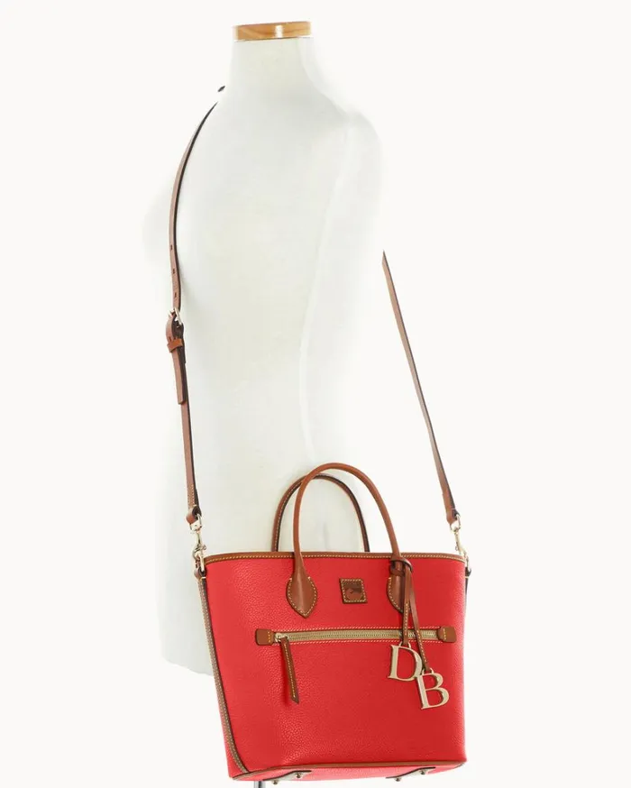 Pebble Grain Handle Tote Red Women Dooney and Bourke Totes Pebble Grain Handle Tote Red Women Dooney and Bourke Totes