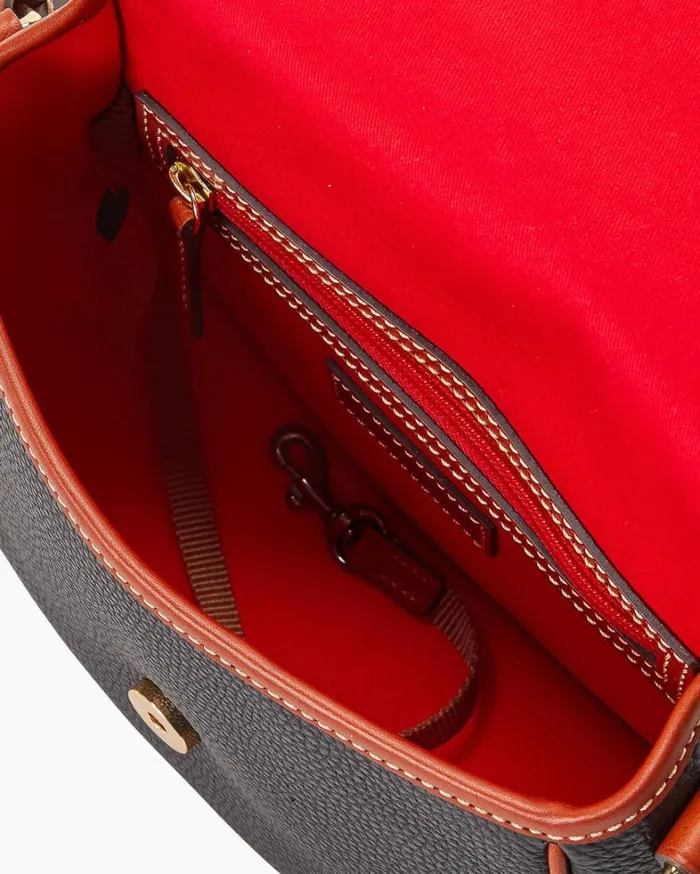 Pebble Grain Saddle Bag Black Women Dooney and Bourke Crossbodies Pebble Grain Saddle Bag Black Women Dooney and Bourke Crossbodies