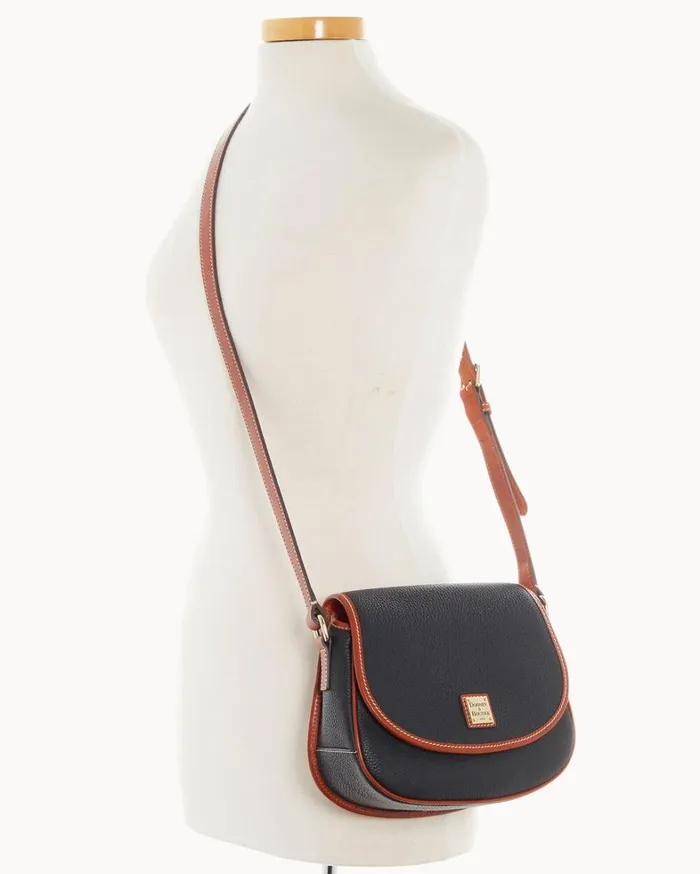 Pebble Grain Saddle Bag Black Women Dooney and Bourke Crossbodies Pebble Grain Saddle Bag Black Women Dooney and Bourke Crossbodies