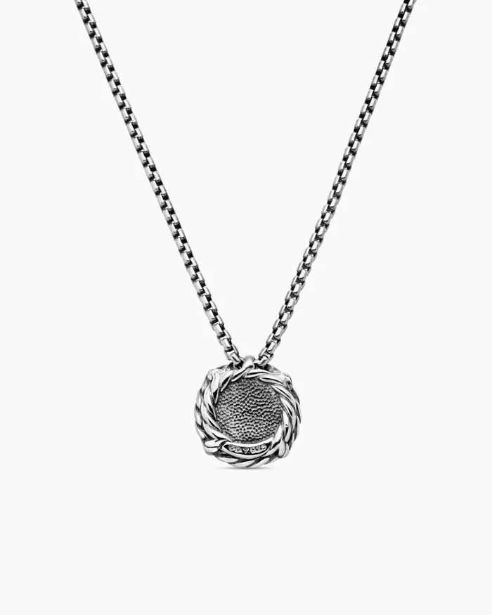 Petite Chatelaine Necklace In Sterling Silver With Blue Topaz 10mm Women David Yurman Pendant Petite Chatelaine Necklace In Sterling Silver With Blue Topaz 10mm Women David Yurman Pendant