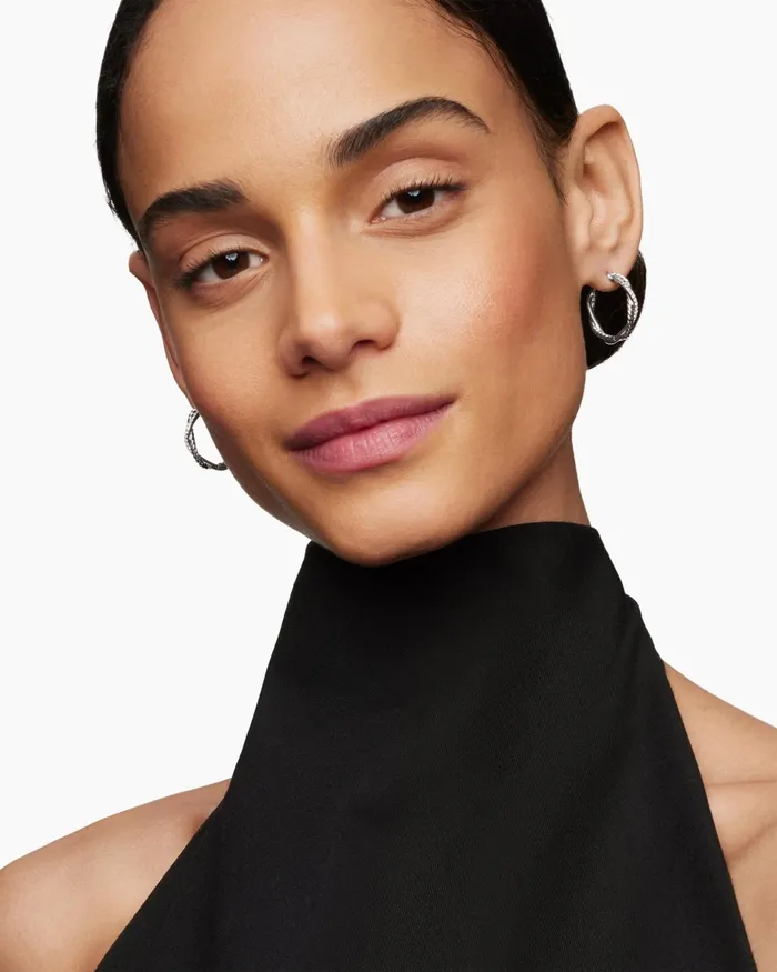 Petite Infinity Hoop Earrings In Sterling Silver With Diamonds 173mm Women David Yurman Hoop Petite Infinity Hoop Earrings In Sterling Silver With Diamonds 173mm Women David Yurman Hoop