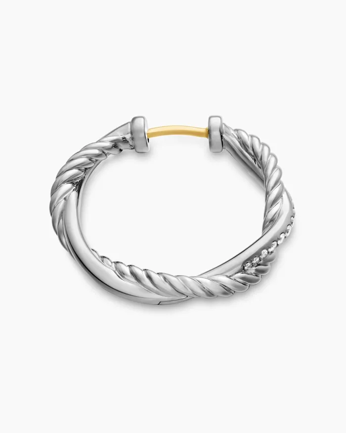 Petite Infinity Hoop Earrings In Sterling Silver With Diamonds 173mm Women David Yurman Hoop Petite Infinity Hoop Earrings In Sterling Silver With Diamonds 173mm Women David Yurman Hoop